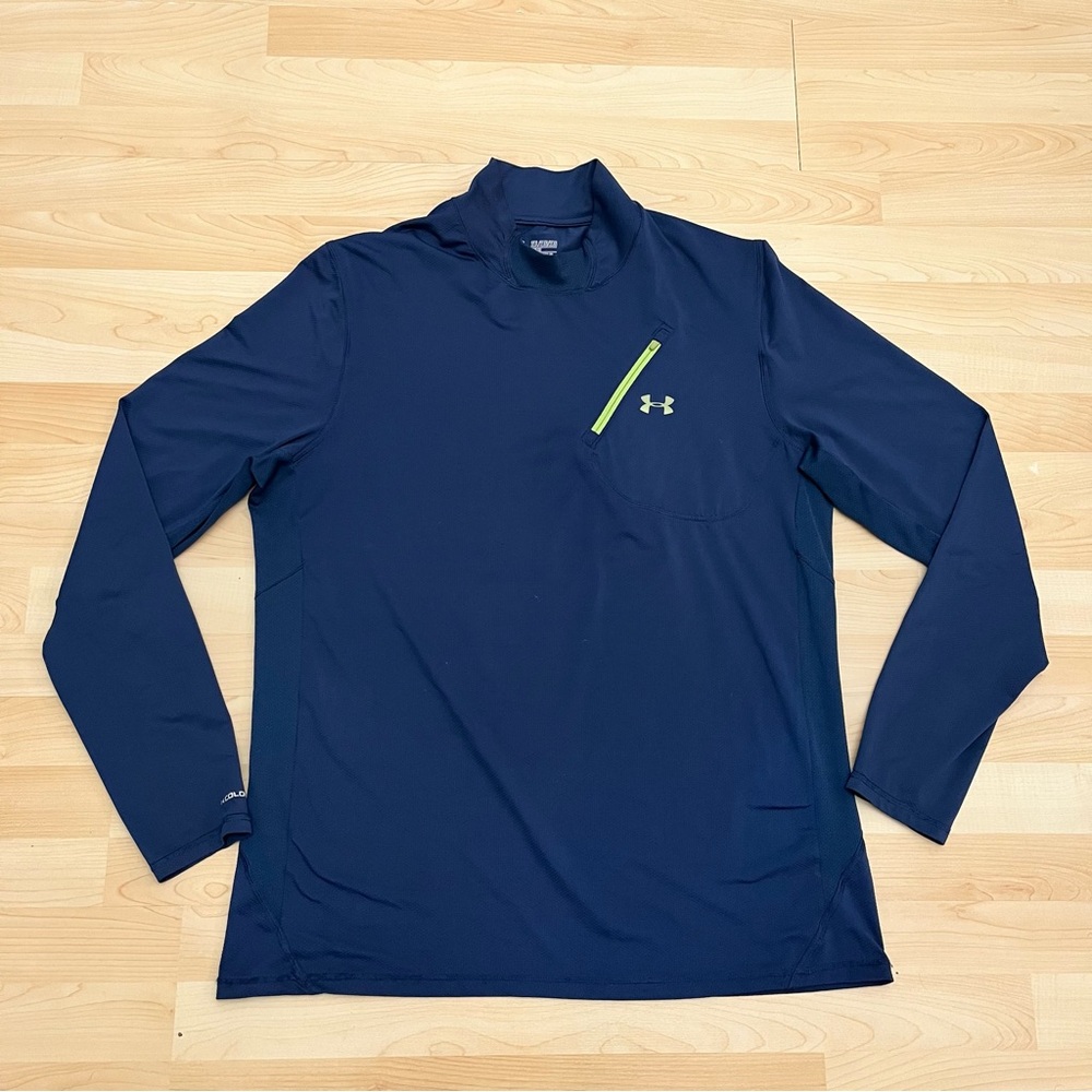 Under Armour UA Coldblack Abyss Knit Long Sleeve Fishing Pullover Men’s 2XL Blue